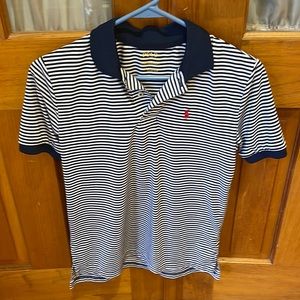 Polo Ralph Lauren Navy and white striped performance polo shirt boys size medium